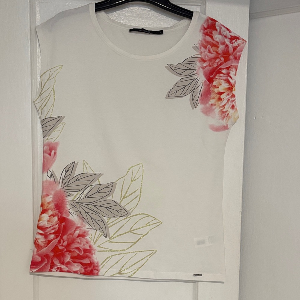 Floral White and Pink Women's Top